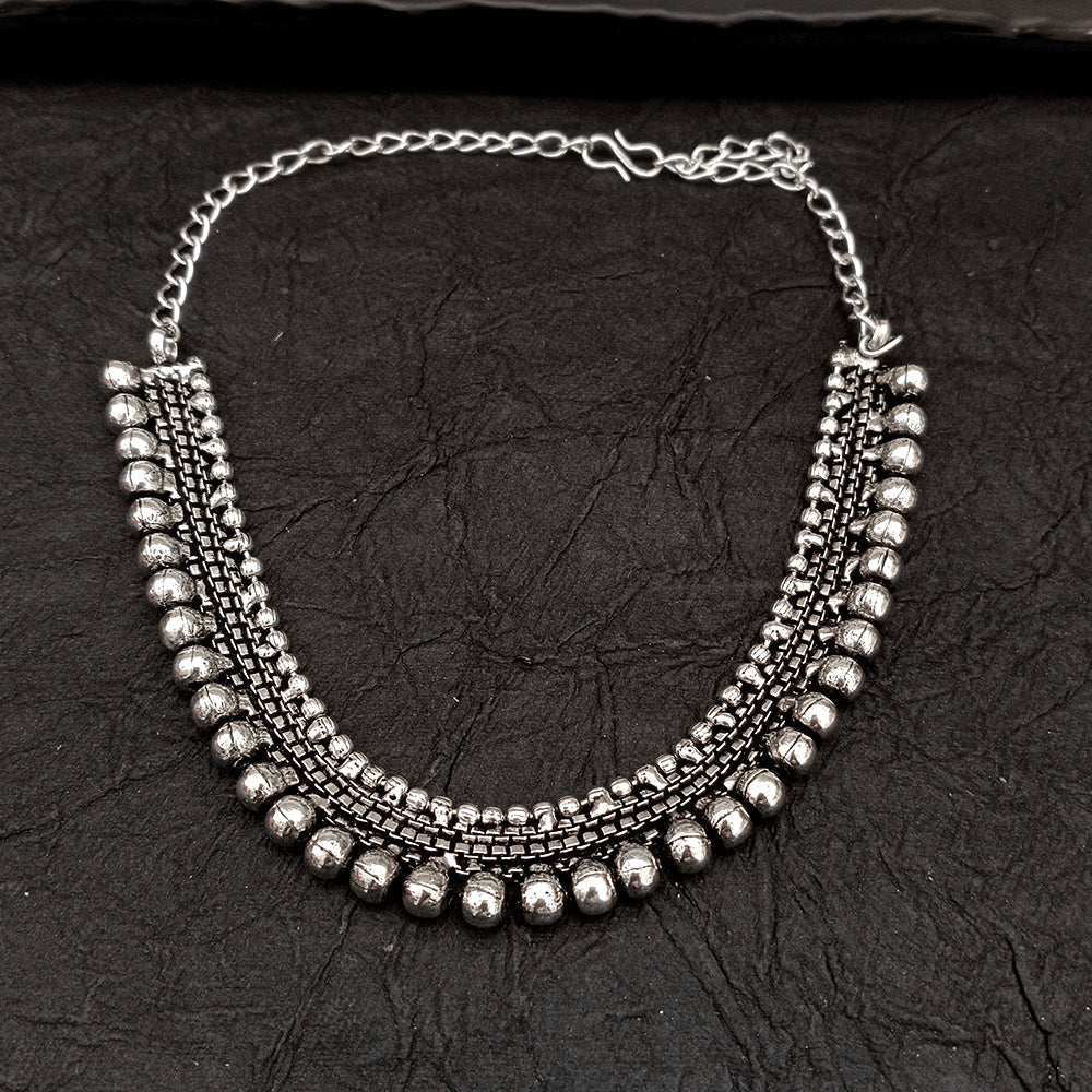 Bhavi Jewel Oxidised Plated Necklace