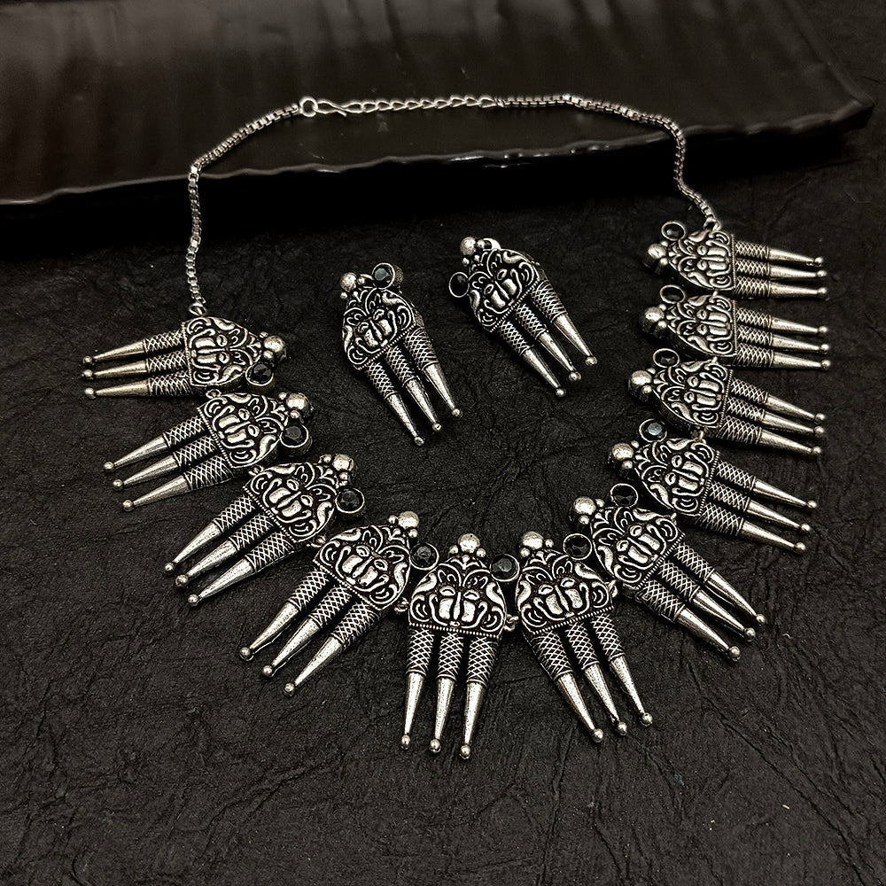 Bhavi Jewel Oxidised Plated Necklace Set