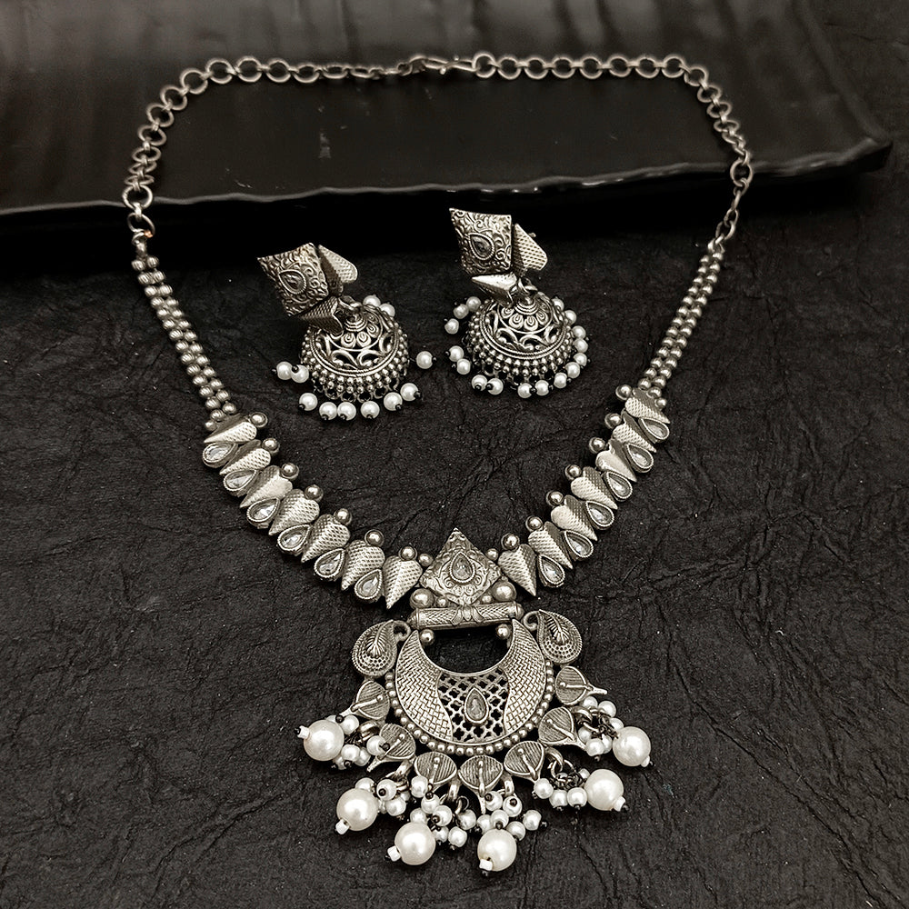 Bhavi Jewel Oxidised Plated Necklace Set