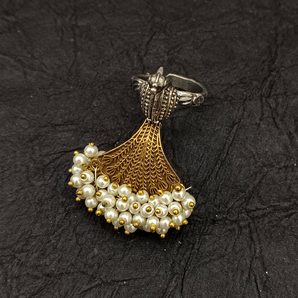 Bhavi Jewels 2 Tone Plated Peacock Adjustable Ring