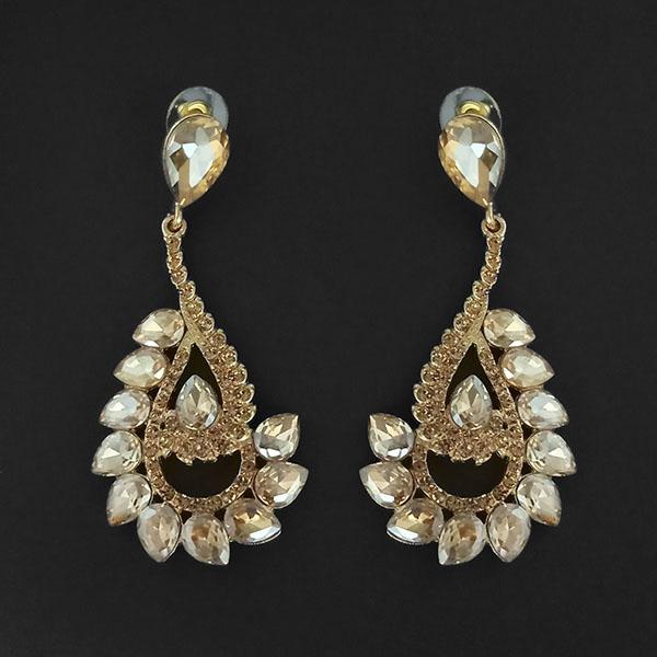 JewelMaze Brown Crystal Stone Dangler earrings - 1315601