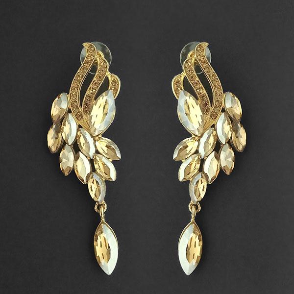 JewelMaze Brown Crystal Stone Dangler earrings - 1315609