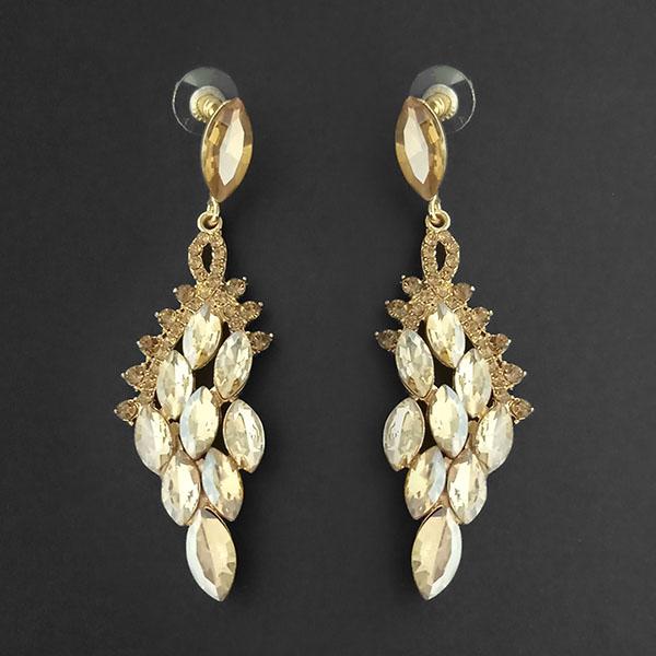 JewelMaze Brown Crystal Stone Dangler earrings - 1315622