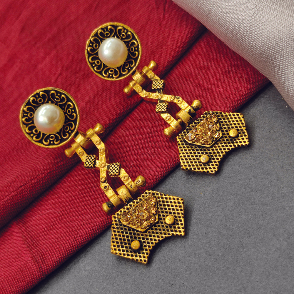 Bhavi Jewels Gold Plated Dangler Earrings