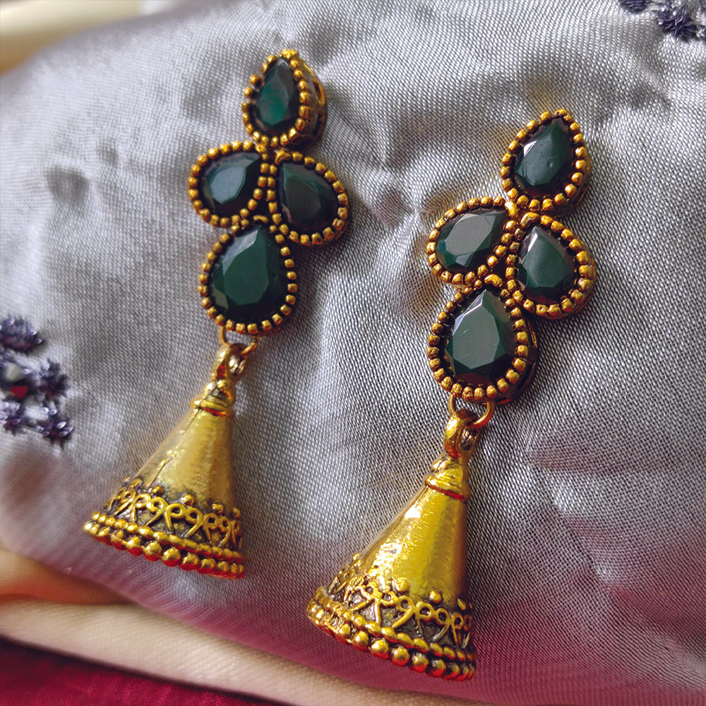 Bhavi Jewels Gold Plated Jhumki Earrings