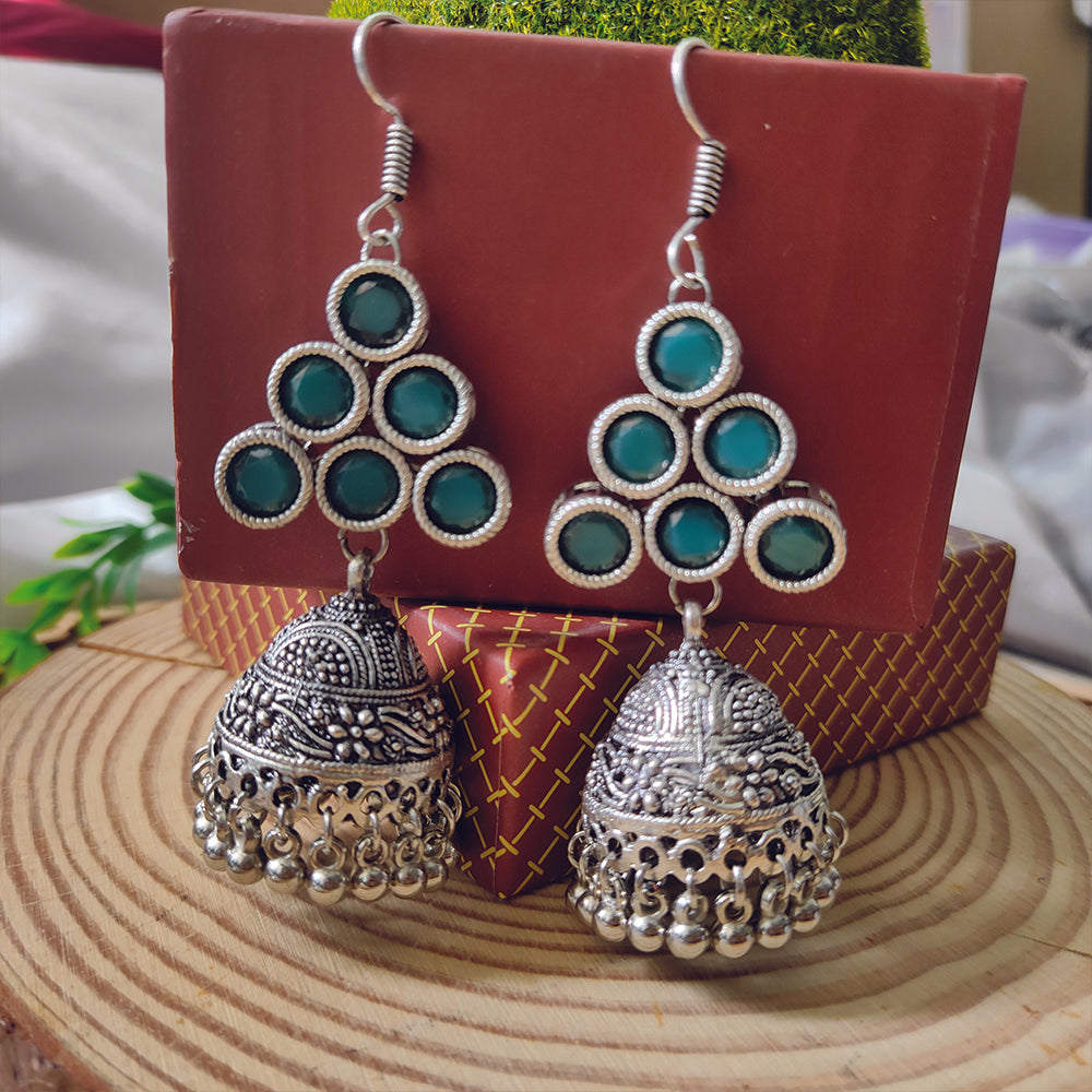 Bhavi Jewels SIlver Plated Jhumki Earrings