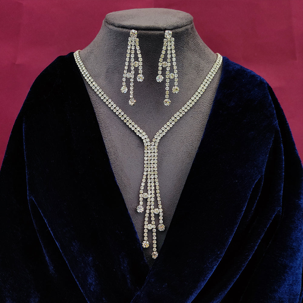 Eugenia Austrian Stone Rhodium Plated Necklace Set