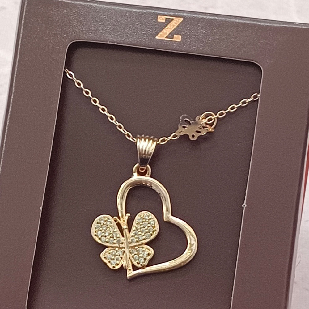 The Z Collection AD Diamond Butterfly Chain Pendants Combo
