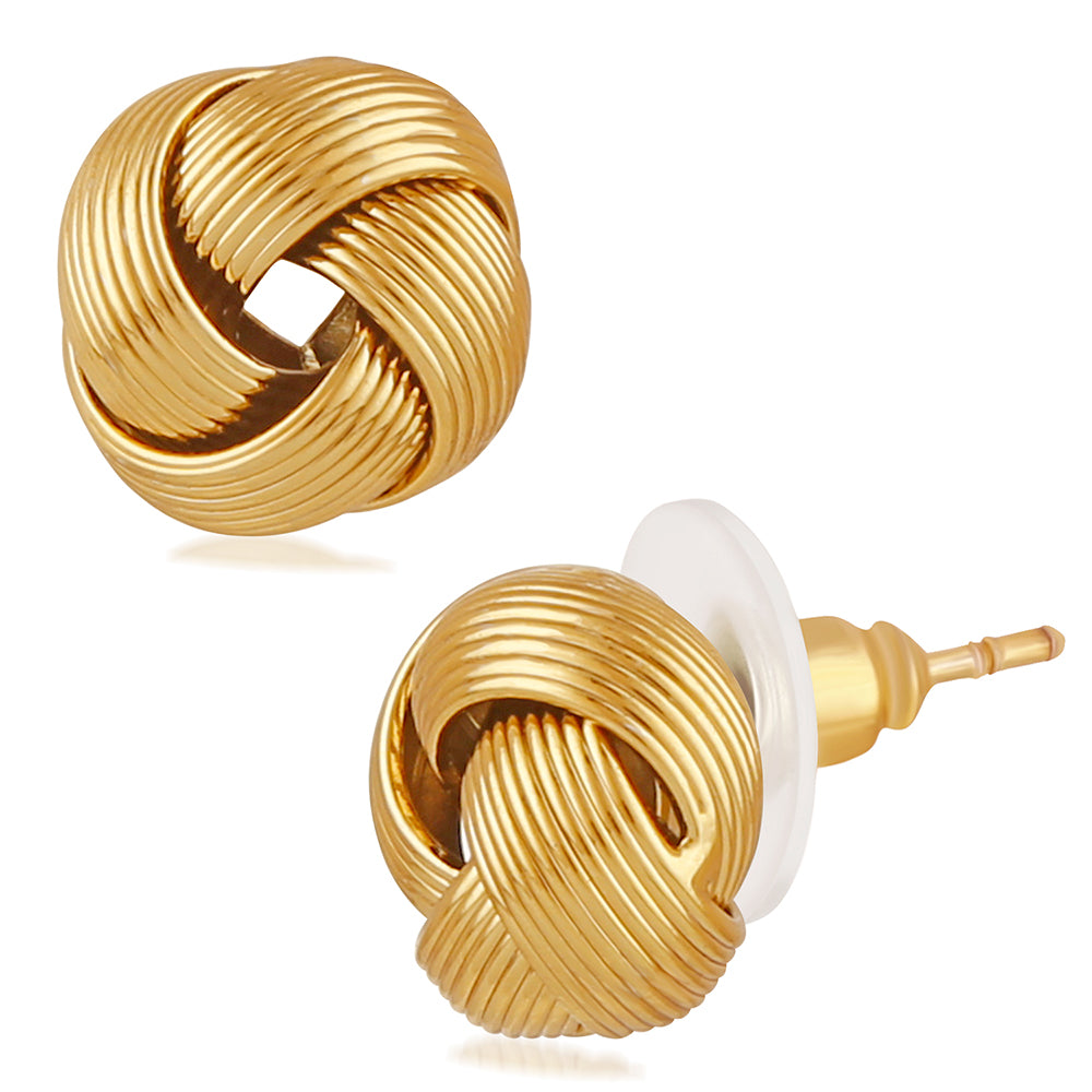 Mahi Gold Plated Push Back Piercing Stud / Tops Single Mens Earrings (BB1101016G)