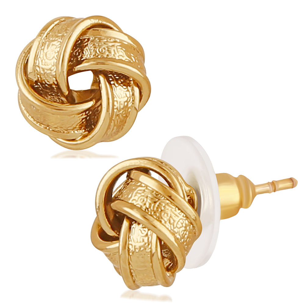 Mahi Gold Plated Push Back Piercing Stud / Tops Single Mens Earrings (BB1101018G)