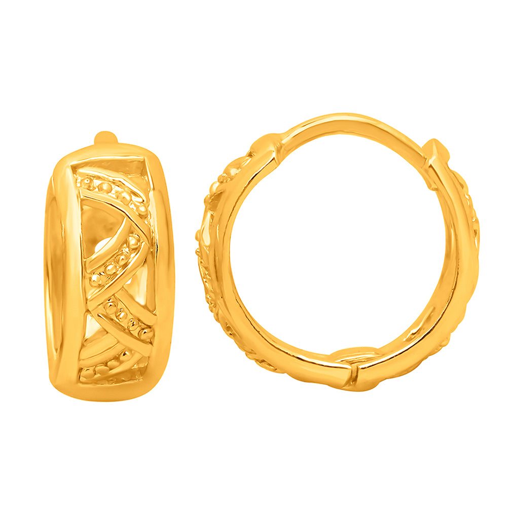 Mahi Gold Plated Exquisite Piercing Hoopp Bali Single Mens Earrings (BB1101024G)