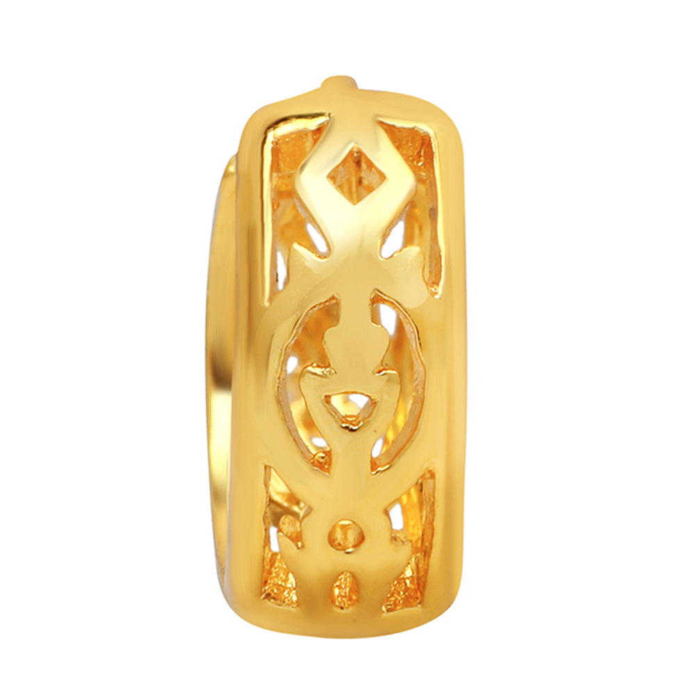 Mahi Gold Plated Exquisite Piercing Hoopp Bali Single Mens Earrings (BB1101025G)