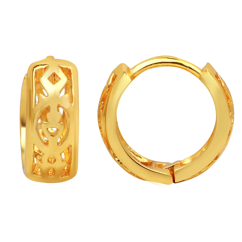 995 Pure 24K Gold Earrings with CZ for Women - 1-1-GER-V00623 in 5.150 Grams
