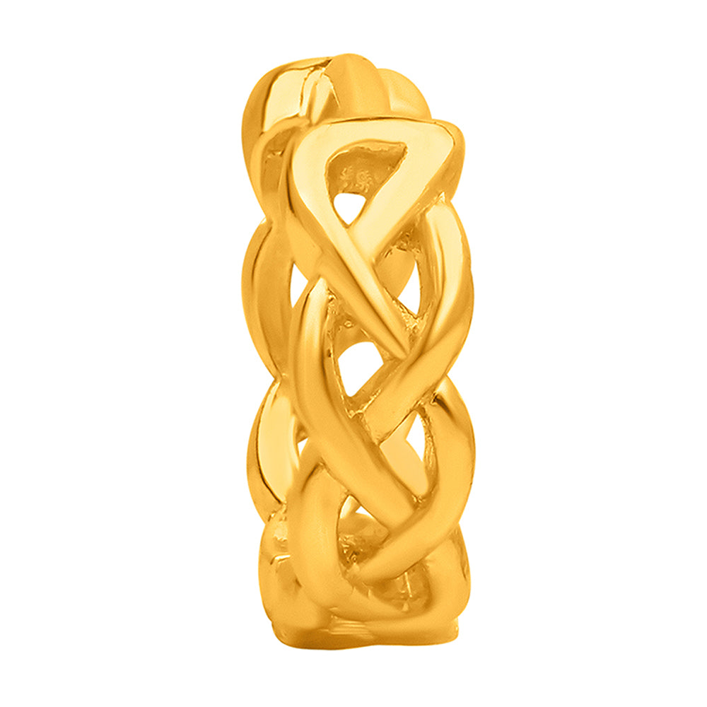 Mahi Gold Plated Exquisite Piercing Hoopp Bali Single Mens Earrings (BB1101026G)