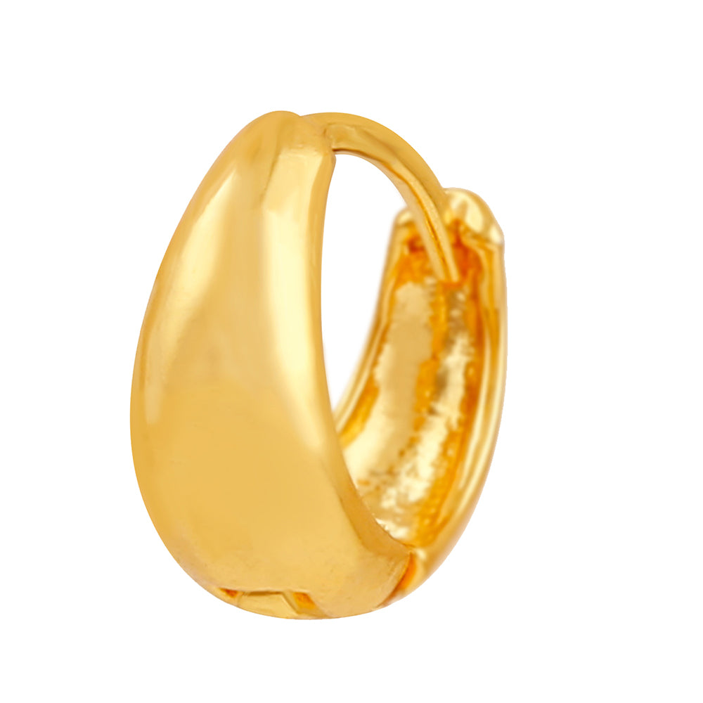 Mahi Gold Plated Bollywood Styled Piercing Kaju Bali / Hoop Single Mens Earrings (BB1101028G)