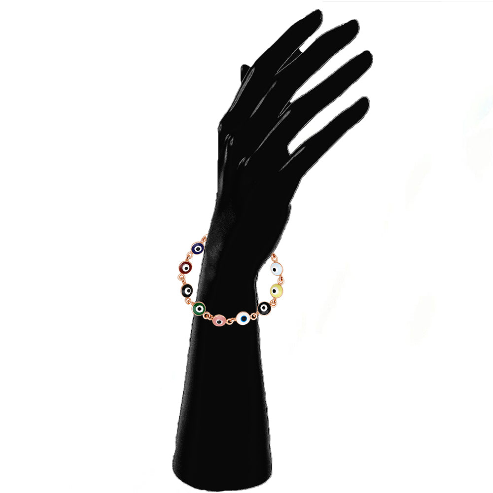 Mahi Combo of Evil Eye Pendant & Bracelet with Meenakari Work for Women (CO1105592Z)