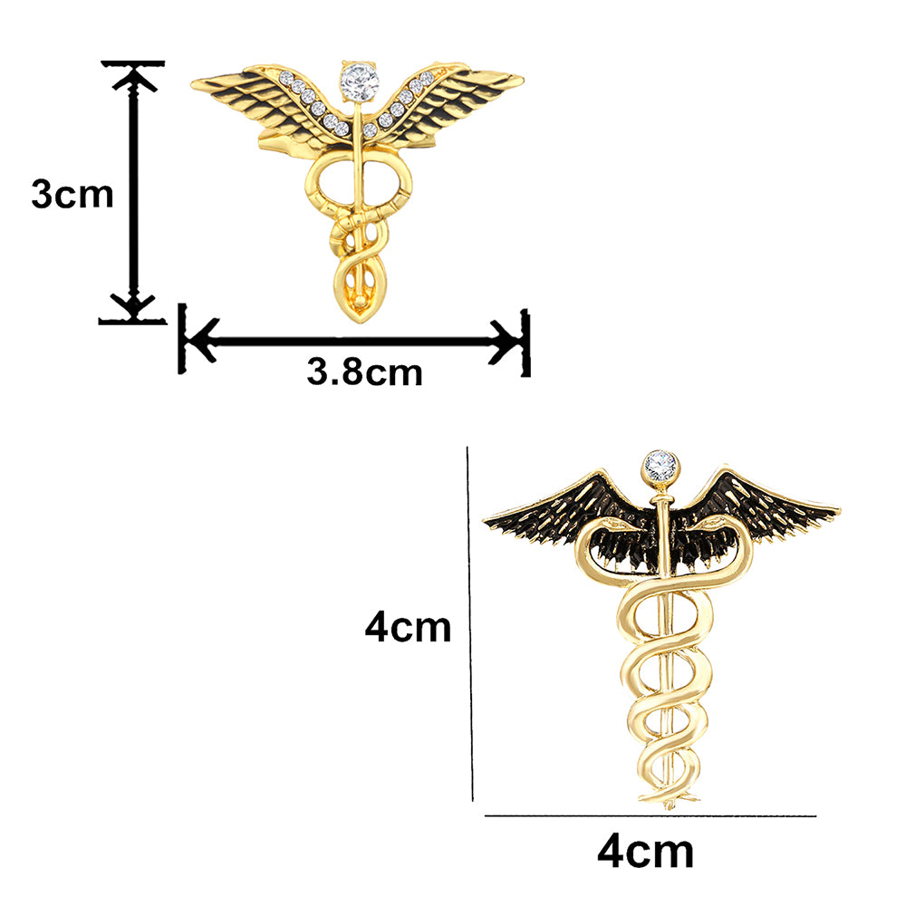 Mahi Combo of 2 Caduceus Doctor's Brooch Lapel / Brooch Pin for Men  (CO1105599G)