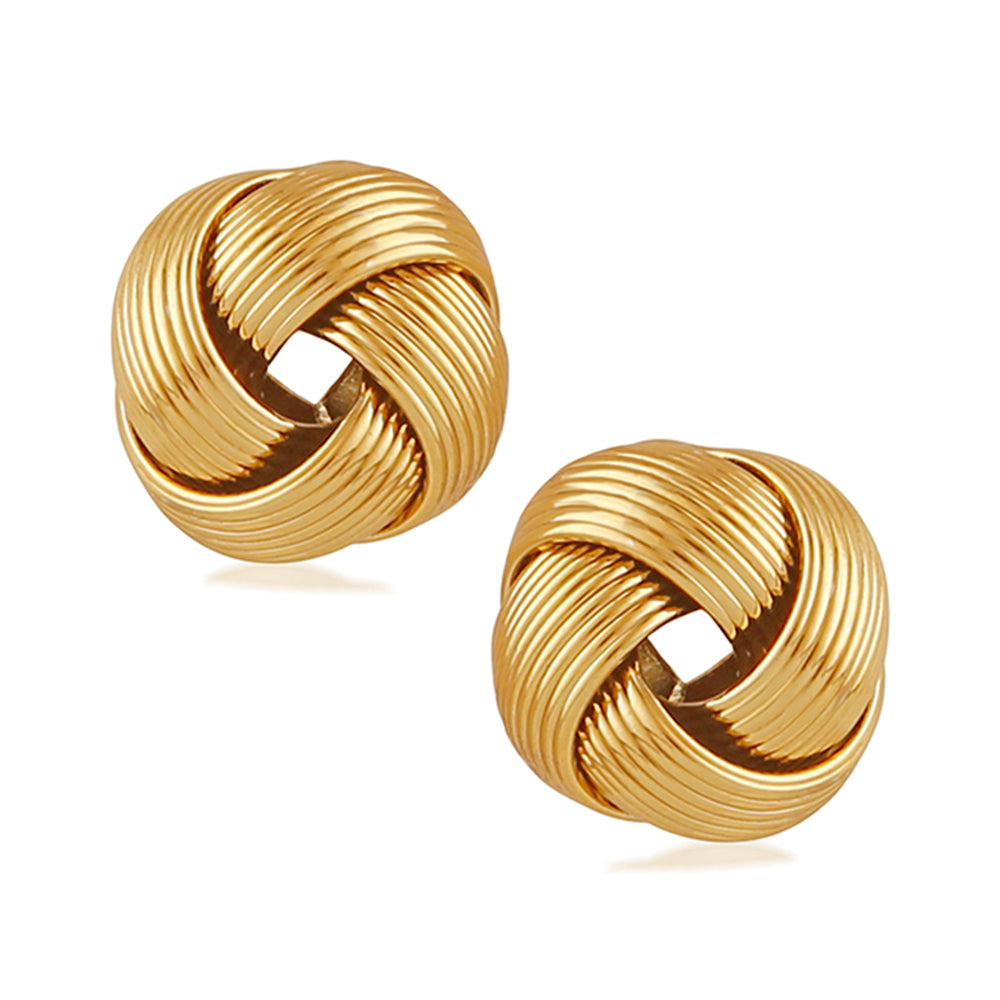 Mahi Gold Plated Pair of Push Back Piercing Stud / Tops Pair of Mens Earrings (ER1109569GMen)