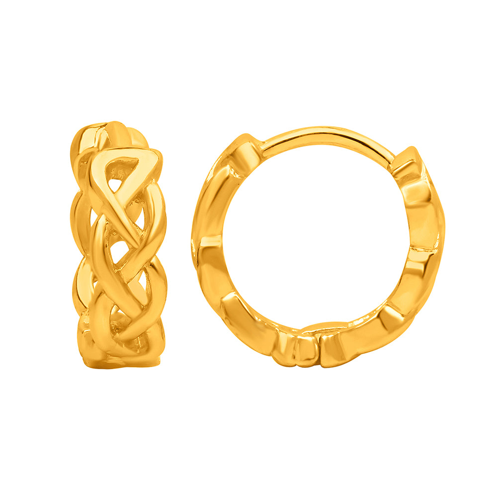 Mahi Gold Plated Exquisite Piercing Hoopp Bali Pair of Mens Earrings (ER1109764GMen)