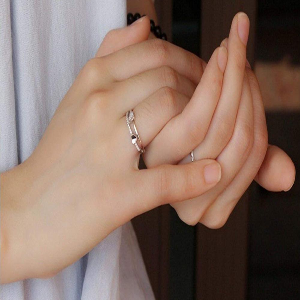 Mahi Dual Heart Adjustable Finger Ring