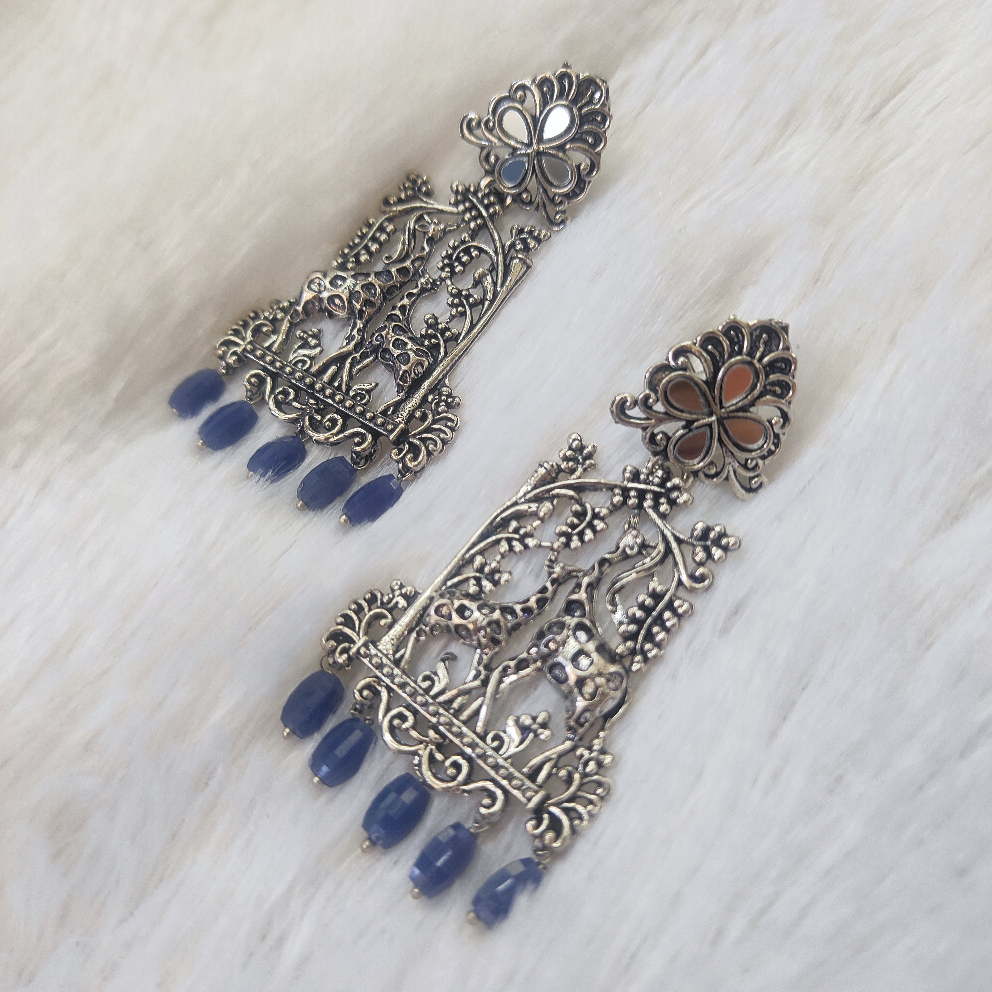 Bhavi Jewels Oxidised Dangler Earrings