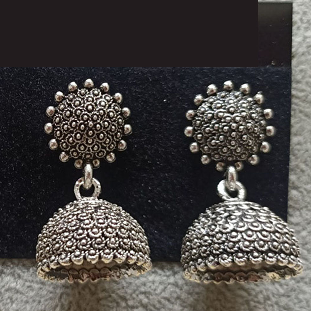 Buy First Quality White Stone Impon Jhumkas Earrings for Wedding