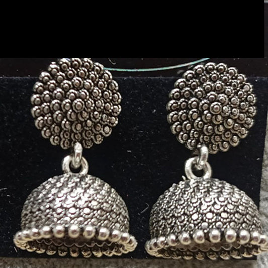 Jewelmaze Oxidized Plated Jhumki Earrings