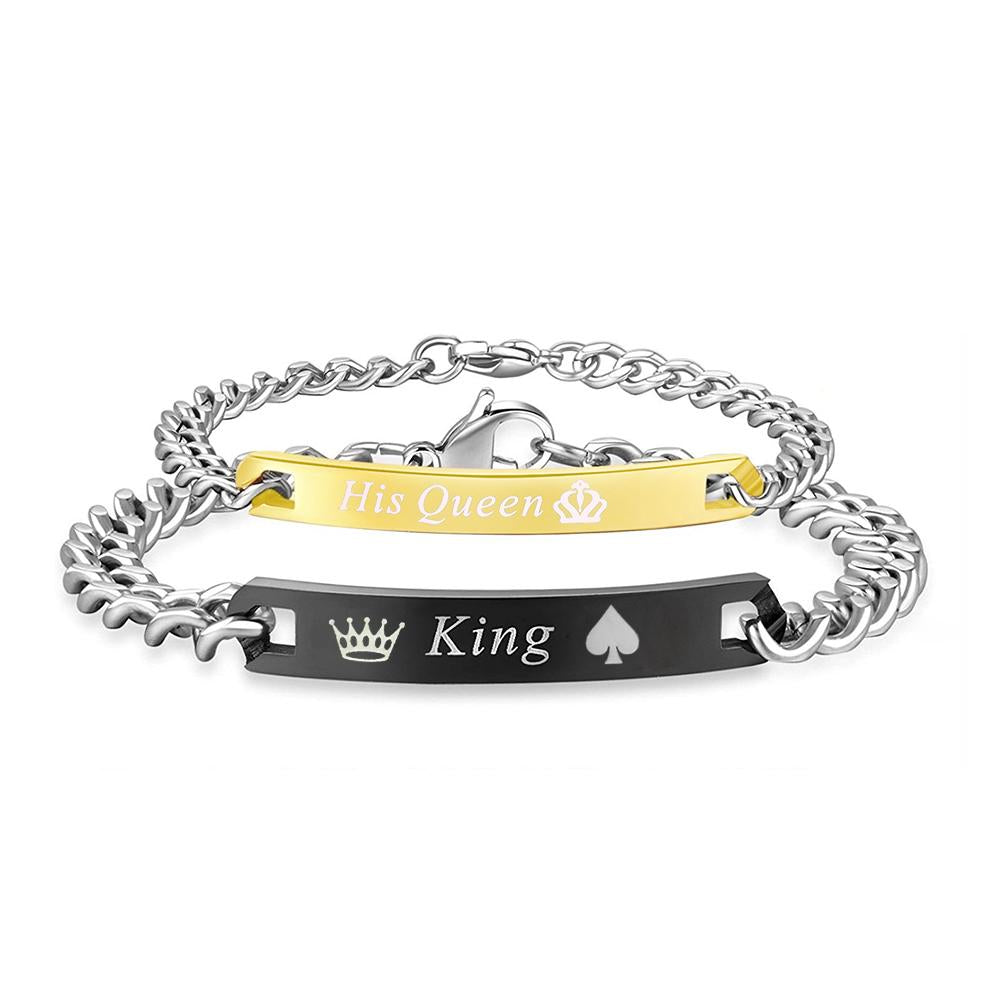 Urbana Rhodium Plated Combo Of His Queen And King Valentine Gift