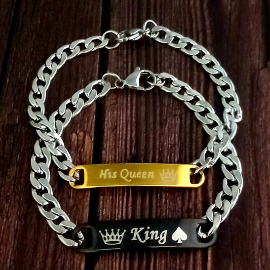 Urbana Rhodium Plated Combo Of His Queen And King Valentine Gift