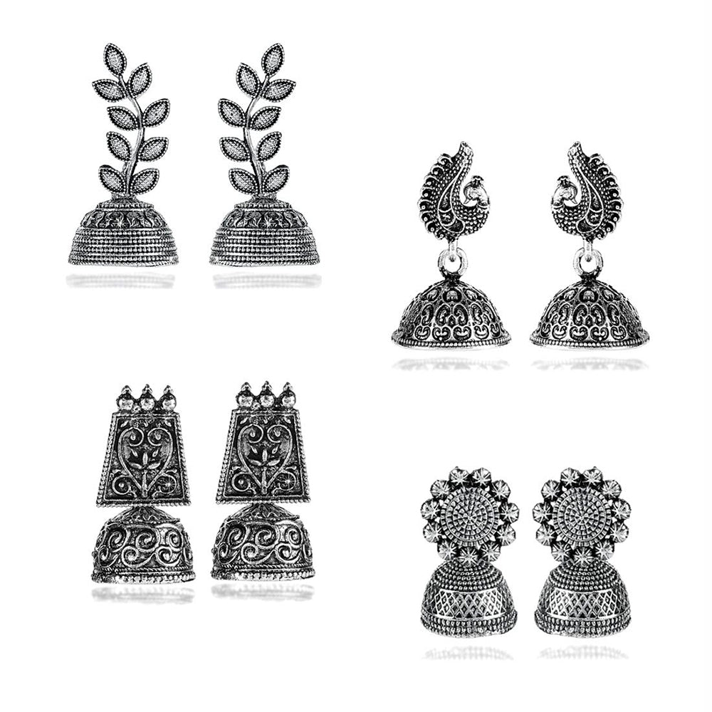 JewelMaze Set of 4 Earrings Combo- 8904387201833