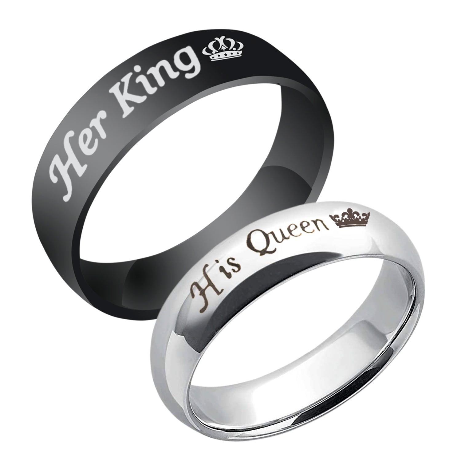 Urbana  His Queen Her King Couple Rings Set -1004601
