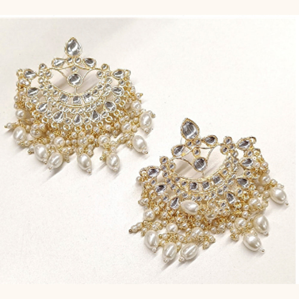 JewelMaze Gold Plated Dangler Earrings-AZO-DC22ER00720189