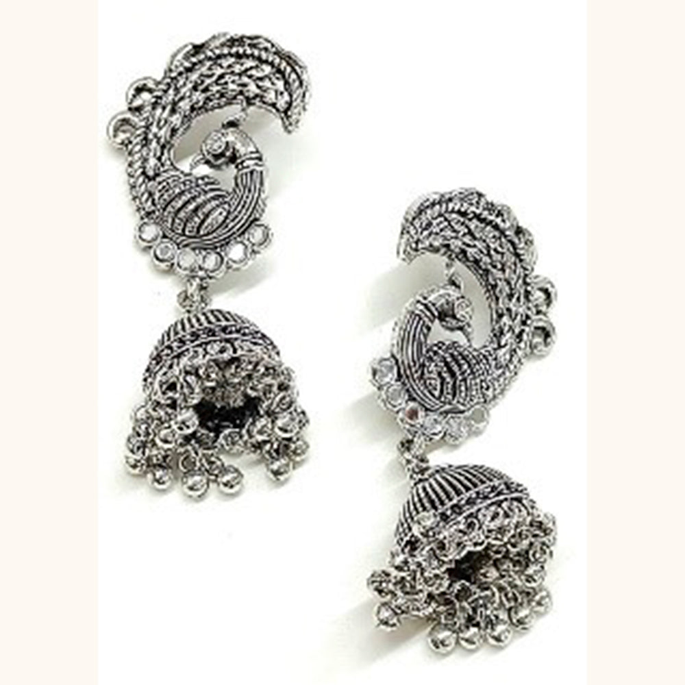 JewelMaze Oxidised Plated Dangler Earrings-AZO-DC22ER00720192