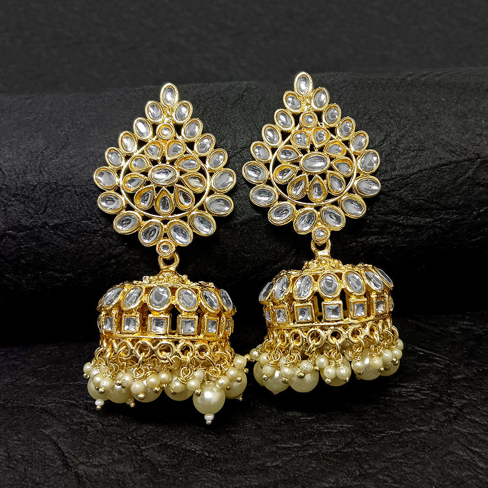 Bhavi Jewels Gold Plated Jhumki Earrings  - 10101113WH