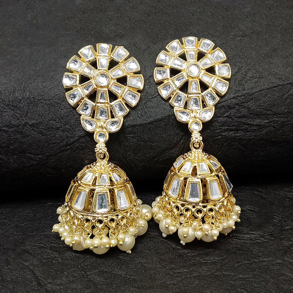 Bhavi Jewels Gold Plated Jhumki Earrings  - 10101115WH