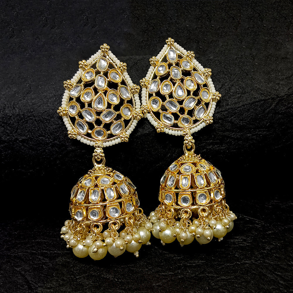 Bhavi Jewels Gold Plated Jhumki Earrings  - 10101116WH