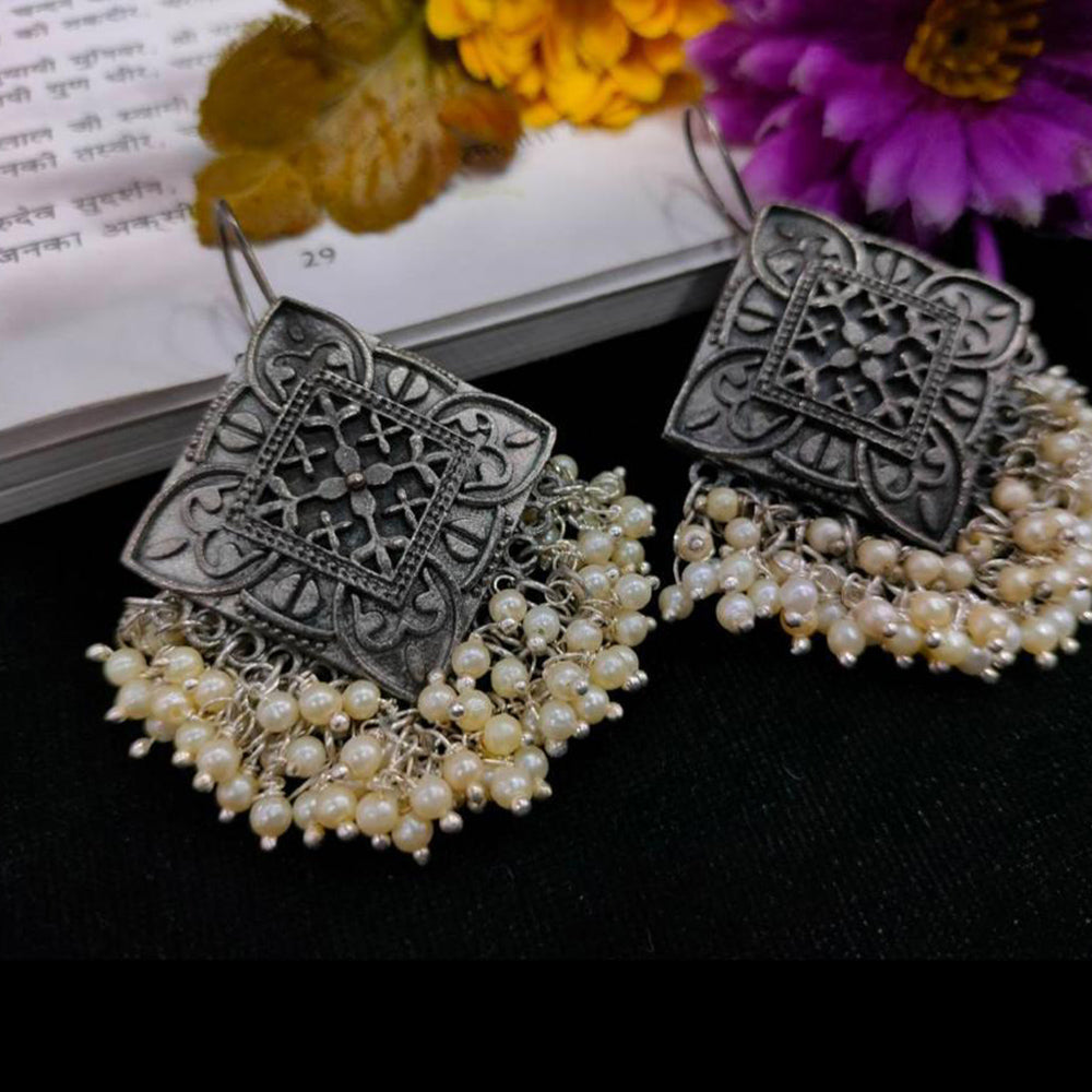 Bhavi Jewels Oxidized Jhumkis Earrings -10681038OX