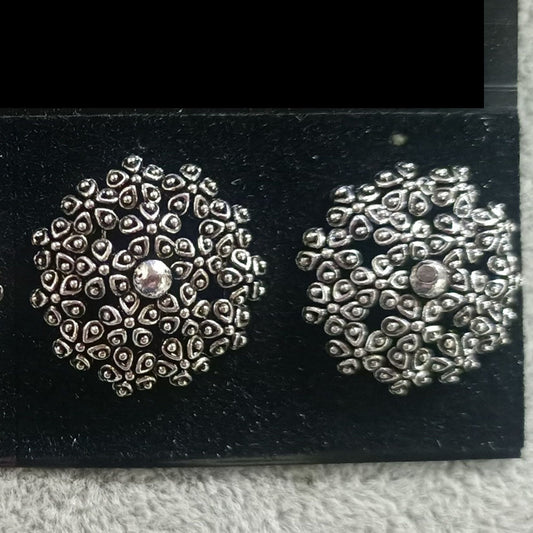 JewelMaze Oxidised Plated Stud Earrings