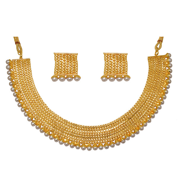 Utkrishtt Pearl Gold Plated Traditional Necklace Set