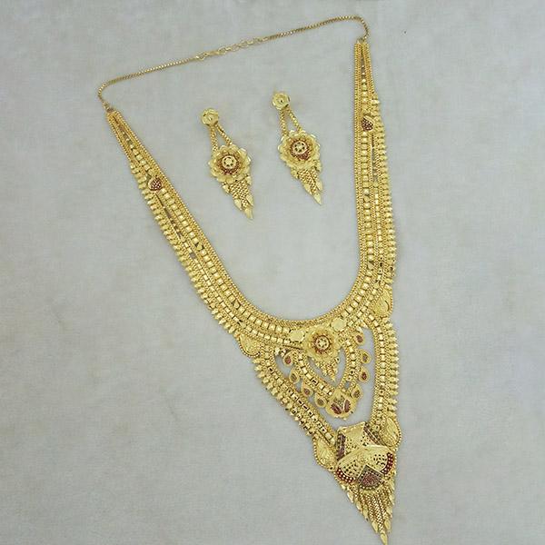 Neu Gold Copper Forming Gold Plated Long Necklace Set