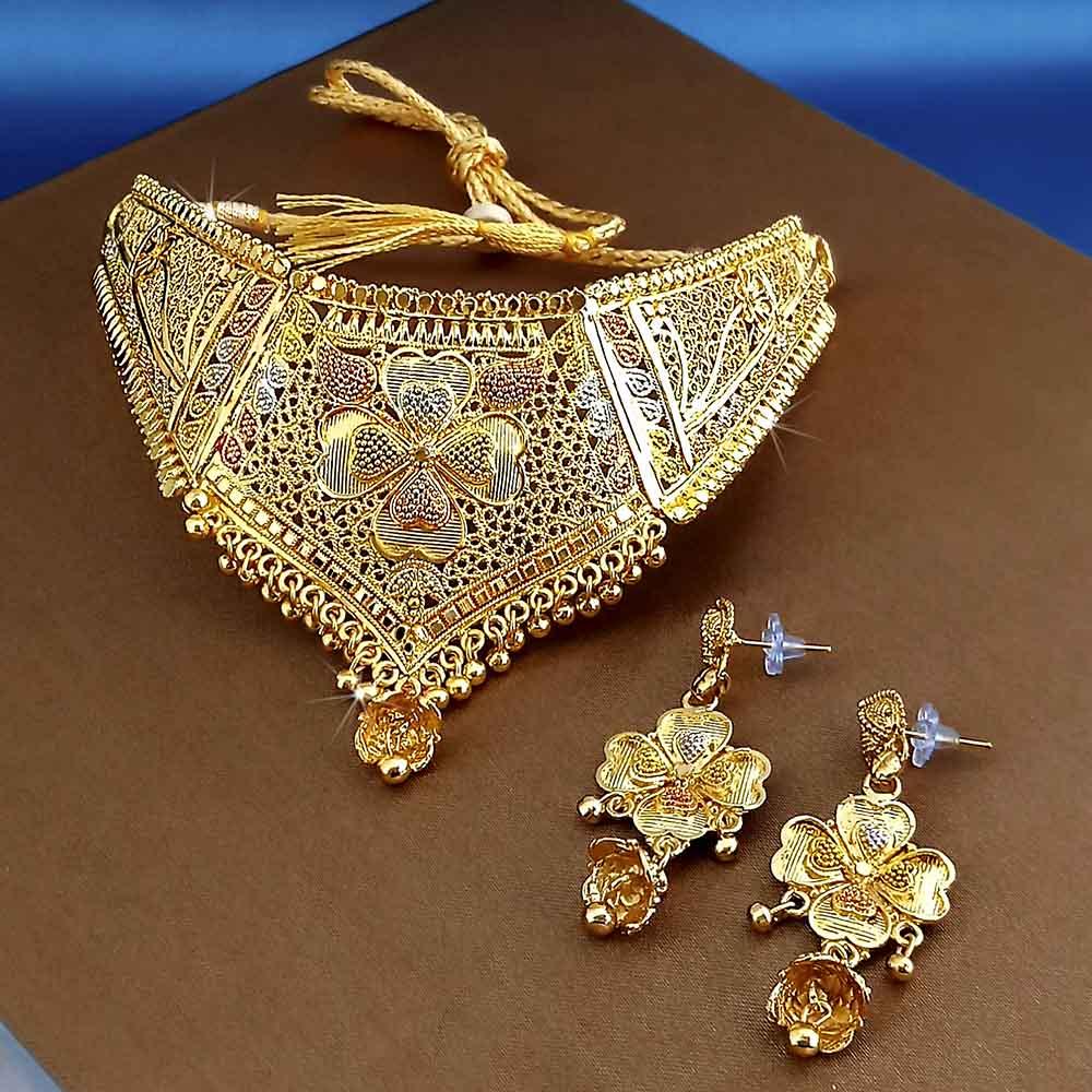 Kalyani Forming Gold Plated Traditional Designer Necklace & Earring Set -1115002