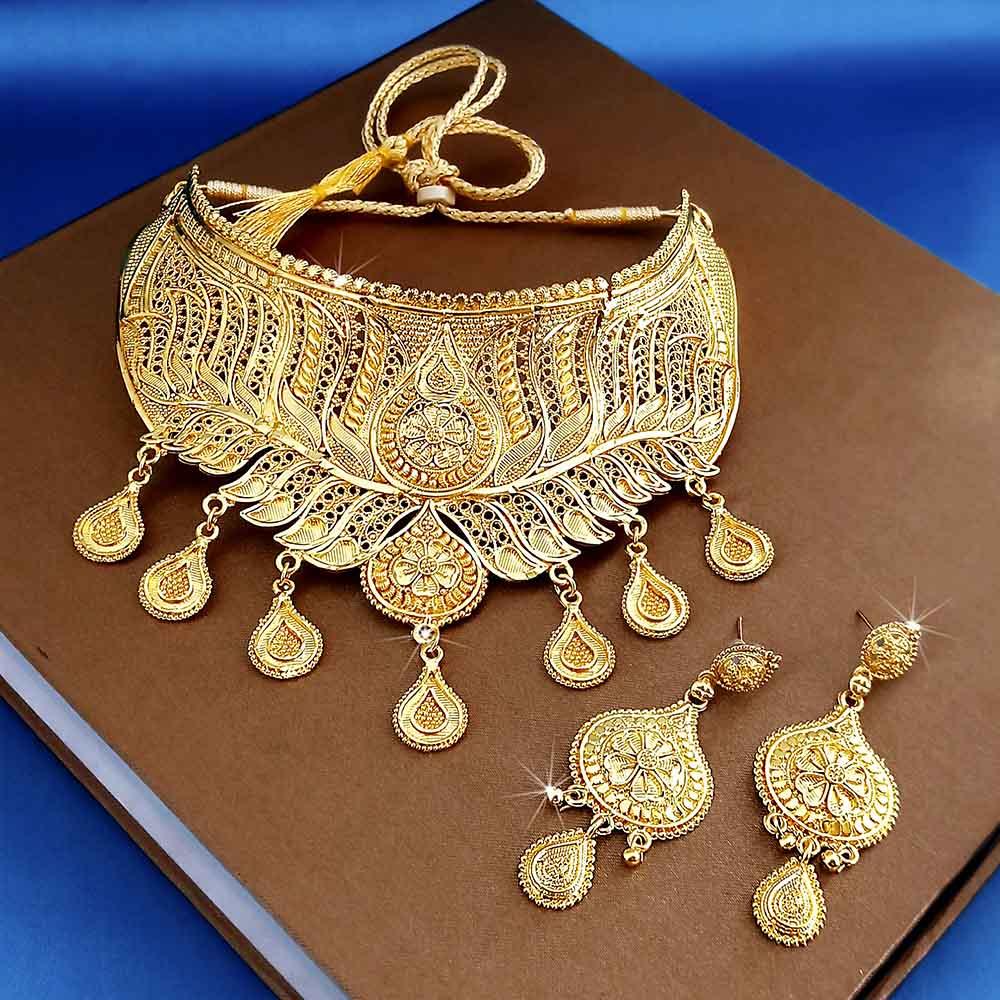 Kalyani Forming Gold Plated Traditional Designer Necklace & Earring Set -1115013