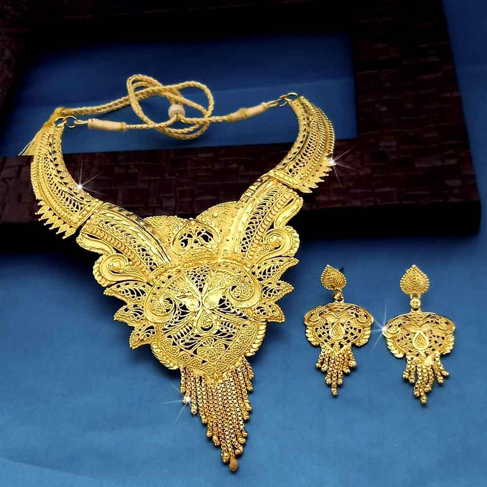 Kalyani Forming Gold Plated Traditional Designer Necklace & Earring Set -1115022