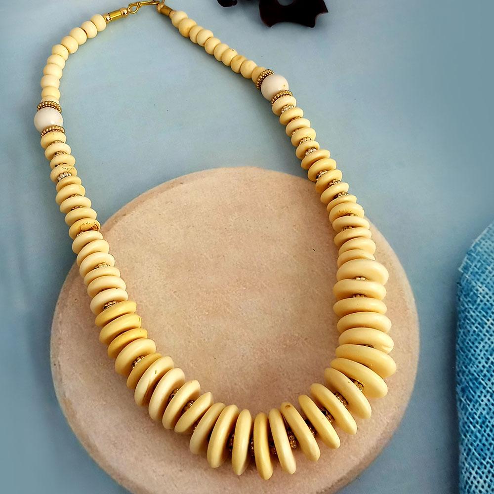Native Haat Cream Beads Stylish Necklace