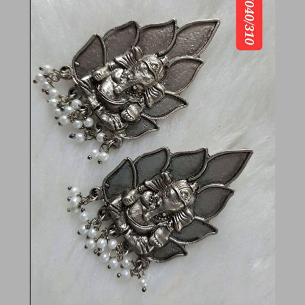 JewelMaze Oxidised Plated Dangler Earrings-AZO-DC22ER00720180