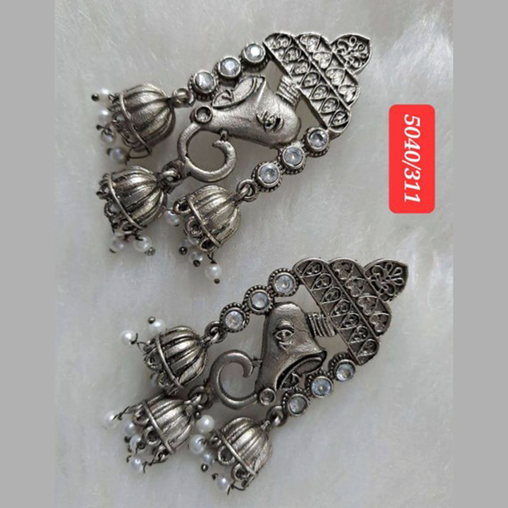 JewelMaze Oxidised Plated Dangler Earrings-AZO-DC22ER00720181