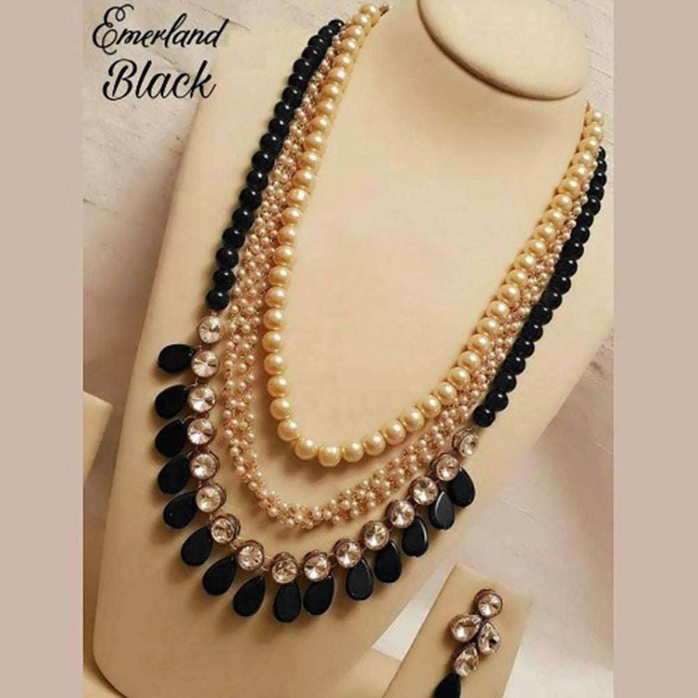 Bhavi Jewels Gold Plated Long Necklace Set