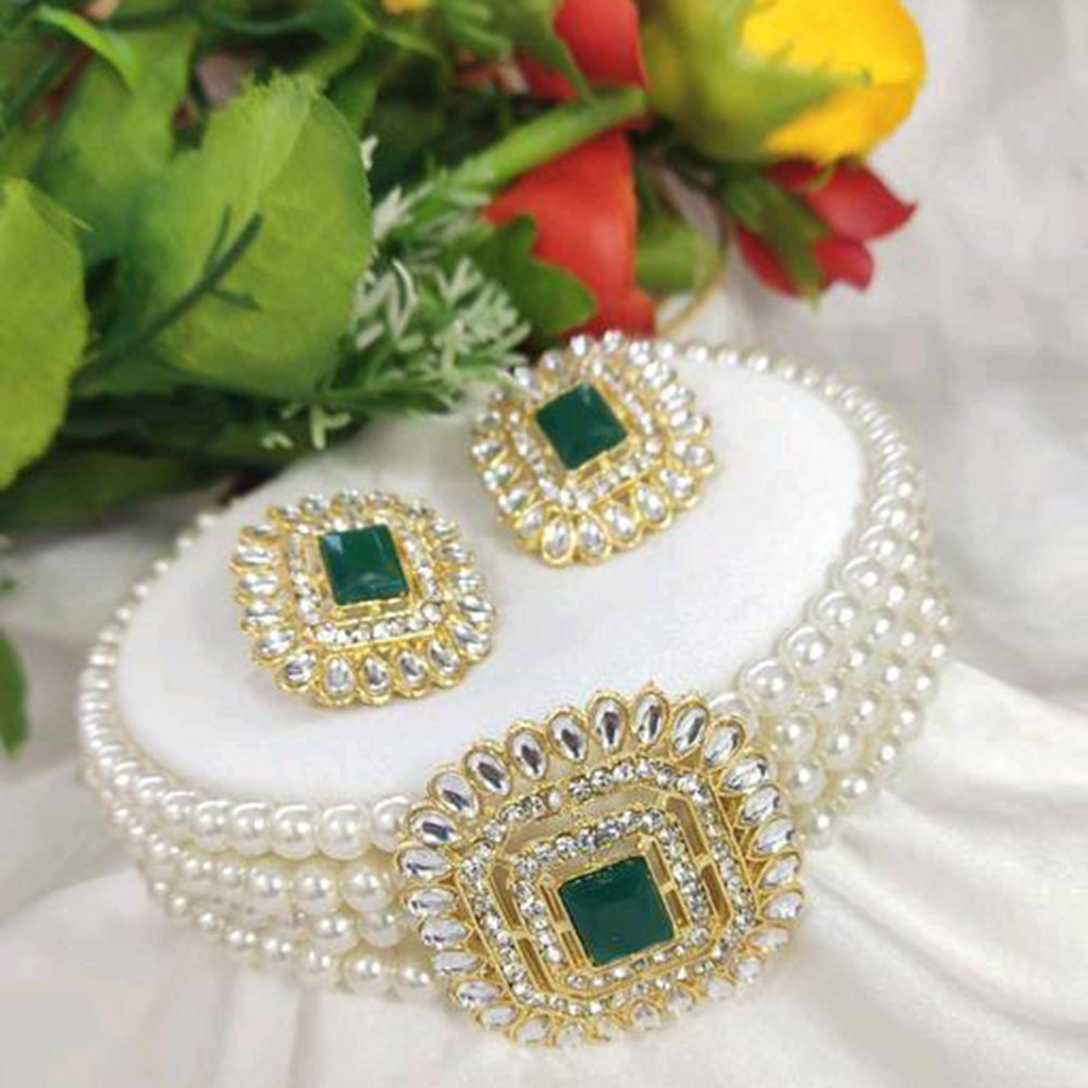JewelMaze Pearls Choker Necklace Set