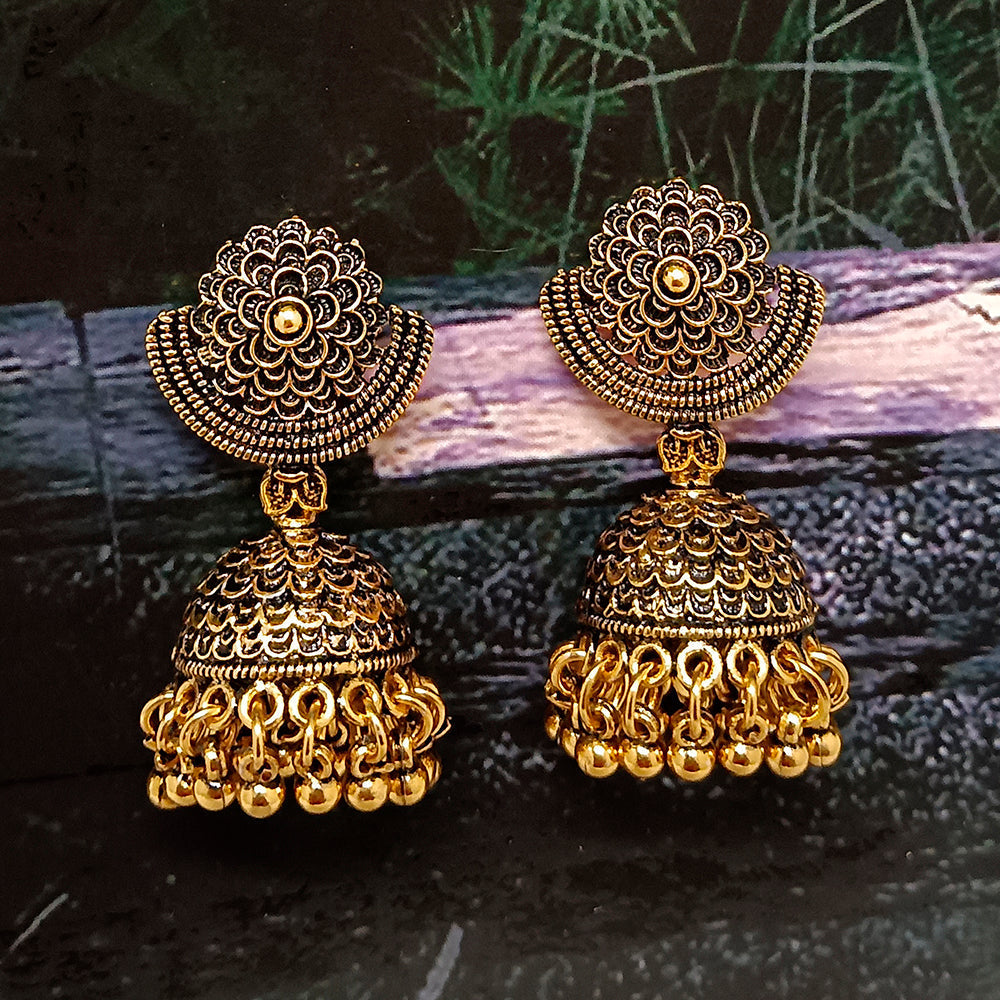 Bhavi Jewels Gold Plated Jhumkis Earrings