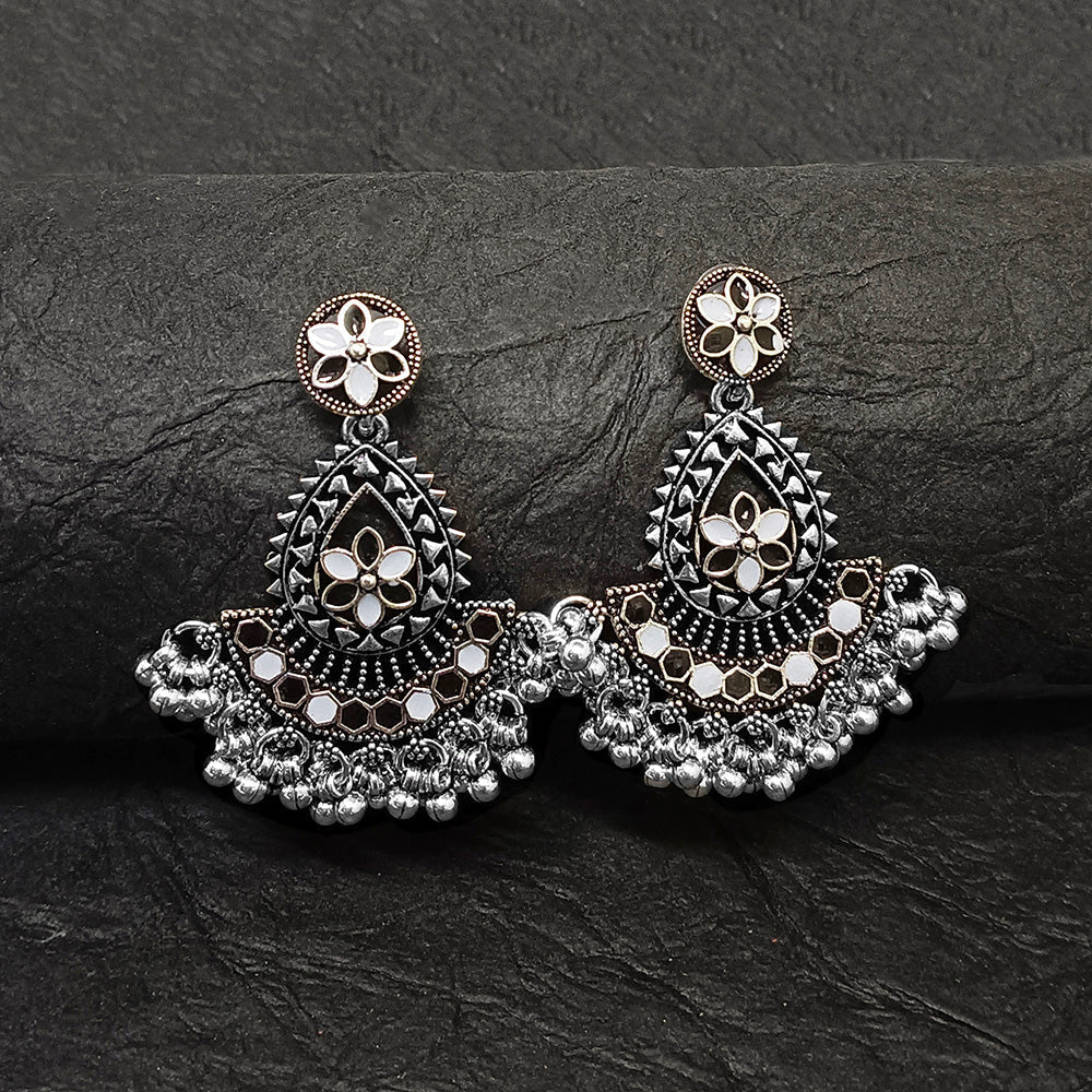 Woma Oxidised Plated Dangler Earrings - 11451026GY